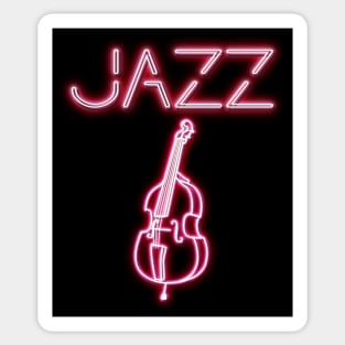 Jazz Double Bass Neon Design Sticker